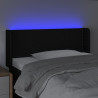 Cabeceira de cama c/ luzes LED tecido 83x16x78/88 cm preto 4
