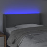 Cabeceira de cama c/ luzes LED tecido 93x16x78/88cm cinza-claro 4