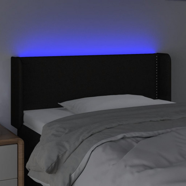 Cabecero con LED de tela negro 93x16x78/88 cm M 4