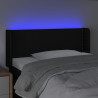 Cabeceira de cama c/ luzes LED tecido 93x16x78/88 cm preto 4