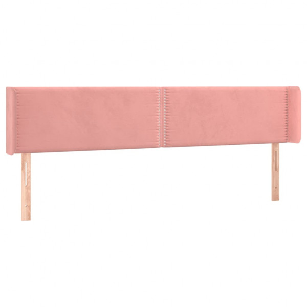 Cabeceira de cama c/ luzes LED veludo 203x16x78/88 cm rosa M 3