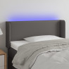 Cabeceira cama c/ LED 103x16x78/88 cm couro artificial cinzento 1