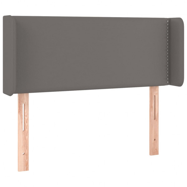 Cabeceira cama c/ LED 103x16x78/88 cm couro artificial cinzento M 3