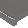 Cabeceira cama c/ LED 103x16x78/88 cm couro artificial cinzento 5