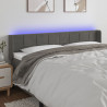 Cabeceira cama c/ luzes LED veludo 163x16x78/88cm cinza-escuro 1