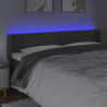 Cabecero con LED de terciopelo gris oscuro 163x16x78/88 cm 4