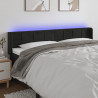 Cabecero con LED de terciopelo negro 163x16x78/88 cm 1