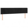 Cabeceira de cama c/ luzes LED veludo 163x16x78/88 cm preto 3