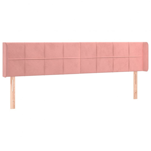 Cabecero con LED de terciopelo rosa 163x16x78/88 cm M 3