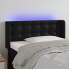 Cabecero con LED cuero sintético negro 83x16x78/88 cm 1