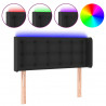 Cabecero con LED cuero sintético negro 83x16x78/88 cm 2
