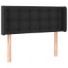 Cabeceira de cama c/ LED couro artificial 83x16x78/88 cm preto 3