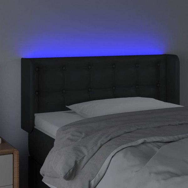 Cabecero con LED cuero sintético negro 83x16x78/88 cm M 4
