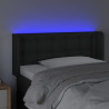 Cabecero con LED cuero sintético negro 83x16x78/88 cm 4