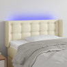 Cabecero con LED cuero sintético crema 83x16x78/88 cm 1