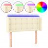 Cabecero con LED cuero sintético crema 83x16x78/88 cm 2