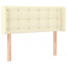 Cabecero con LED cuero sintético crema 83x16x78/88 cm 3