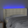 Cabeceira de cama c/ LED 83x16x78/88 cm couro artificial crème 4
