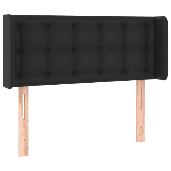 Cabeceira de cama c/ LED couro artificial 103x16x78/88 cm preto M 3