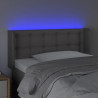 Cabeceira cama c/ LED 103x16x78/88 cm couro artificial cinzento 4