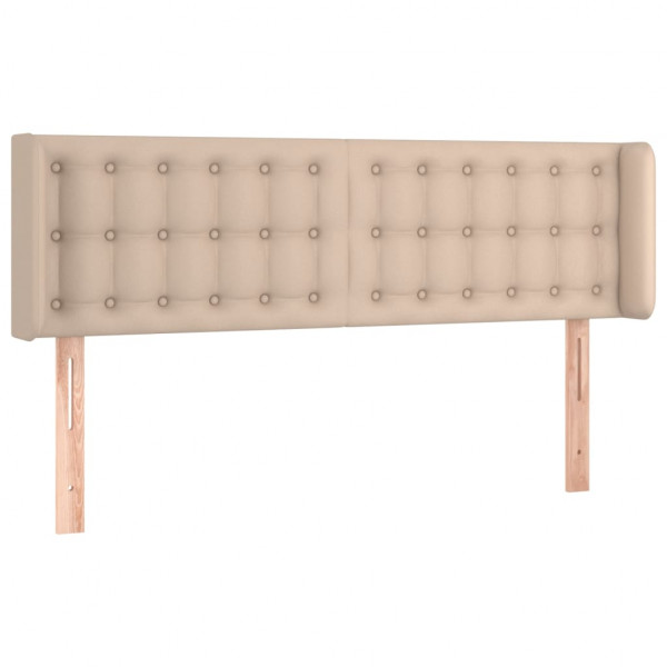 Cabeceira cama LED couro artificial 147x16x78/88 cm cappuccino M 3