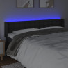 Cabeceira de cama c/ LED couro artificial 163x16x78/88 cm preto 4
