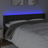 Cabeceira de cama c/ LED couro artificial 203x16x78/88 cm preto 4