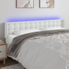 Cabecero con LED cuero sintético blanco 203x16x78/88 cm 1