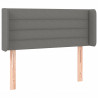 Cabeceira cama c/ luzes LED tecido 83x16x78/88cm cinza-escuro 3