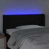 Cabeceira de cama c/ luzes LED tecido 93x16x78/88 cm preto 4