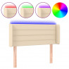 Cabecero con LED de tela crema 103x16x78/88 cm 2