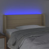 Cabecero con LED de tela crema 103x16x78/88 cm 4