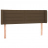 Cabeceira de cama c/ luzes LED tecido 147x16x78/88 cm castanho 3