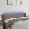 Cabecero con LED de tela gris taupe 147x16x78/88 cm 1
