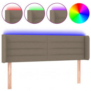 Cabeceira de cama c/ luzes LED 147x16x78/88cm cinza-acastanhado H