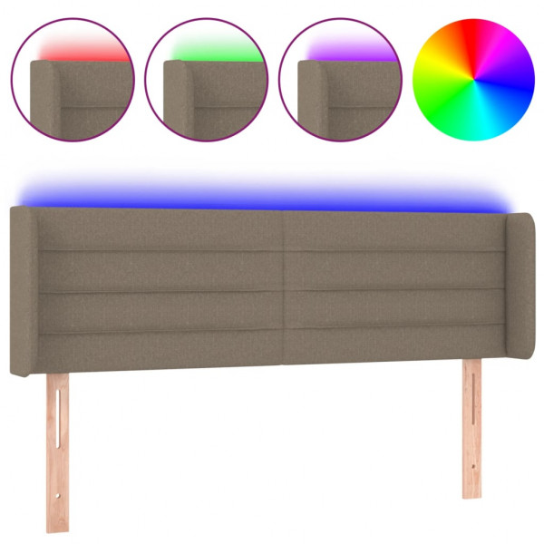 Cabeceira de cama c/ luzes LED 147x16x78/88cm cinza-acastanhado M 2