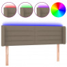 Cabecero con LED de tela gris taupe 147x16x78/88 cm 2