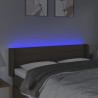 Cabeceira de cama c/ luzes LED 147x16x78/88cm cinza-acastanhado 4