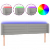 Cabeceira cama c/ luzes LED tecido 163x16x78/88 cm cinza-claro 2