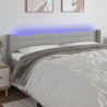 Cabecero con LED de tela gris claro 203x16x78/88 cm 1