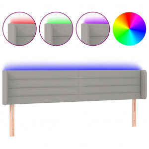 Cabecero con LED de tela gris claro 203x16x78/88 cm H