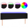 Cabeceira de cama c/ luzes LED tecido 203x16x78/88 cm preto 2