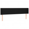 Cabecero con LED de tela negro 203x16x78/88 cm 3