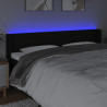 Cabecero con LED de tela negro 203x16x78/88 cm 4