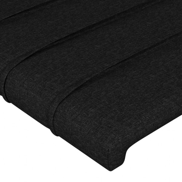 Cabecero con LED de tela negro 203x16x78/88 cm M 5