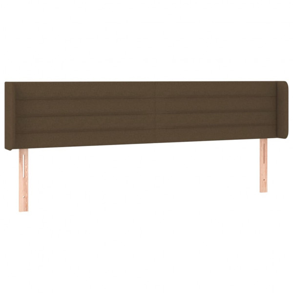 Cabecero con LED de tela marrón oscuro 203x16x78/88 cm M 3