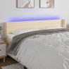 Cabecero con LED de tela crema 203x16x78/88 cm 1
