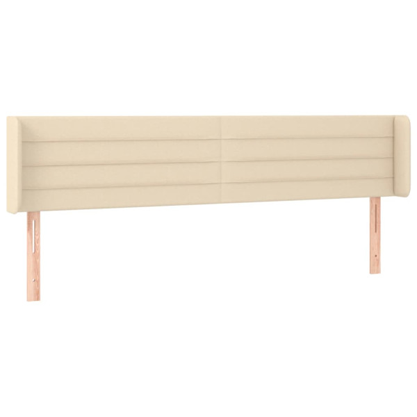Cabeceira de cama c/ luzes LED tecido 203x16x78/88 cm cor creme M 3