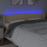 Cabecero con LED de tela crema 203x16x78/88 cm 4