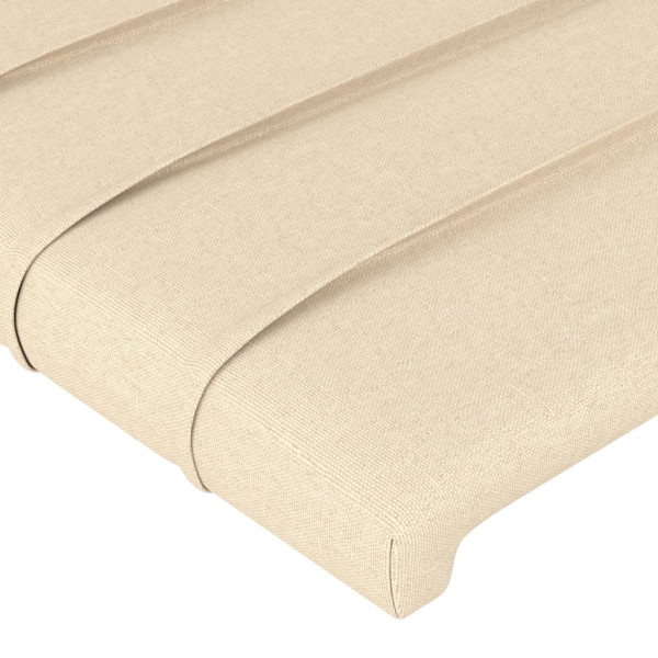 Cabeceira de cama c/ luzes LED tecido 203x16x78/88 cm cor creme M 5